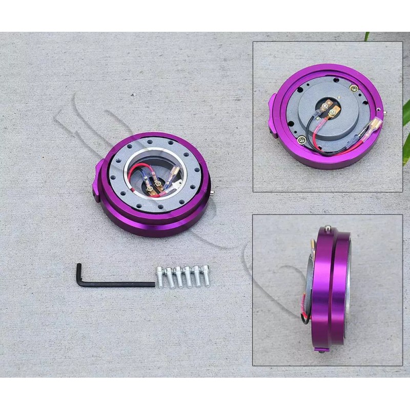 SuperDigitalOutlet 350mm/13.5" Purple Spoke PVC Leather Deep Dish Steering Wheel