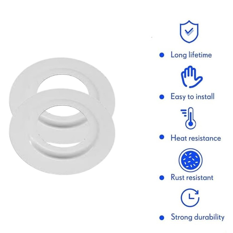 Heavy Duty Metal Adaptor Lamp Shade Reducer Ring White Plate