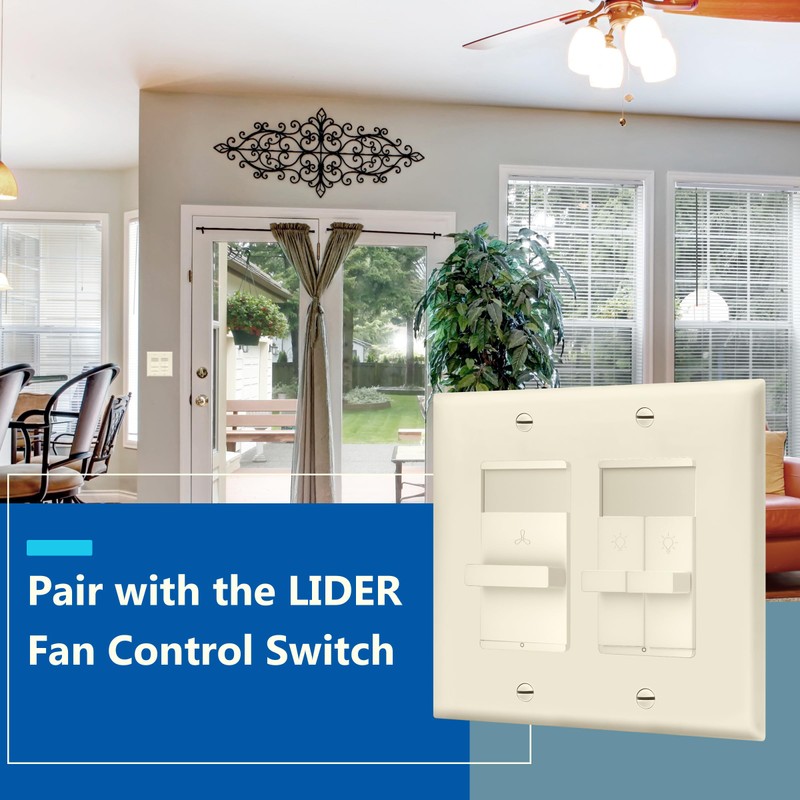 LIDER Combination Dual Dimmer Light Switch Control, 2 Sliding Light