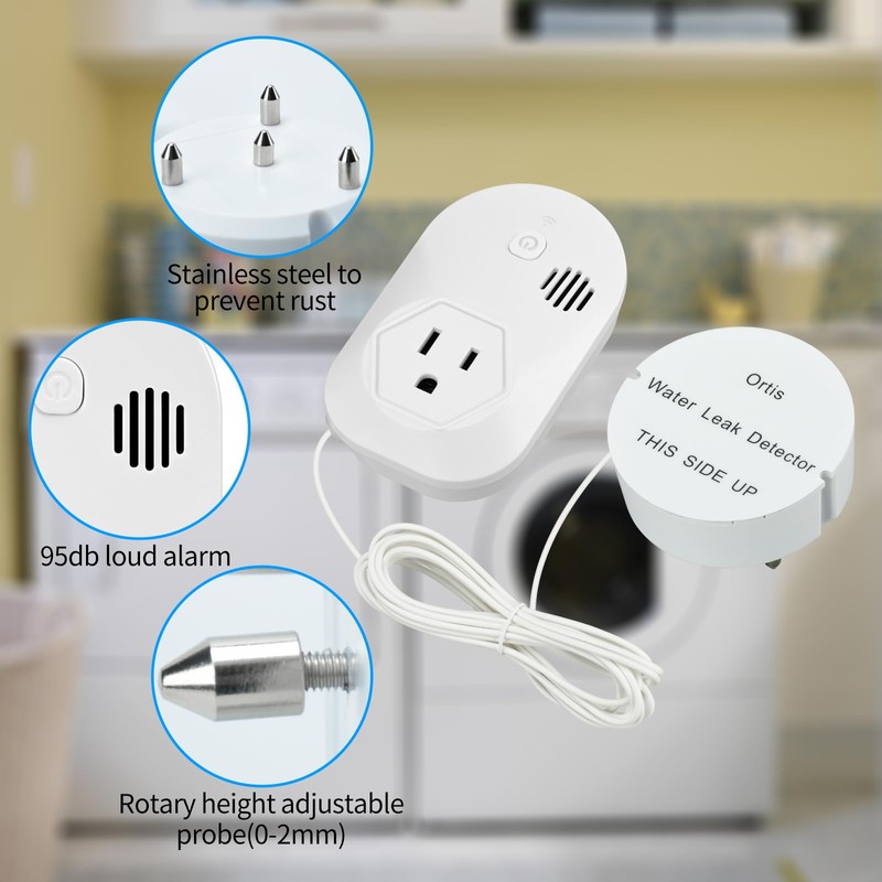 Ortis Water Alarm Leak Detector, 95 dB Loud Alarm, Prevent