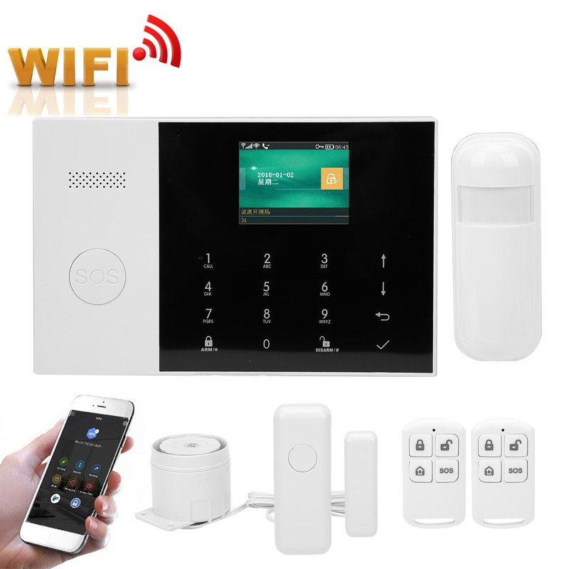 WIFI+GSM+GPRS 2.4in TFT Alarm System AntiTheft Detector with SOS Button