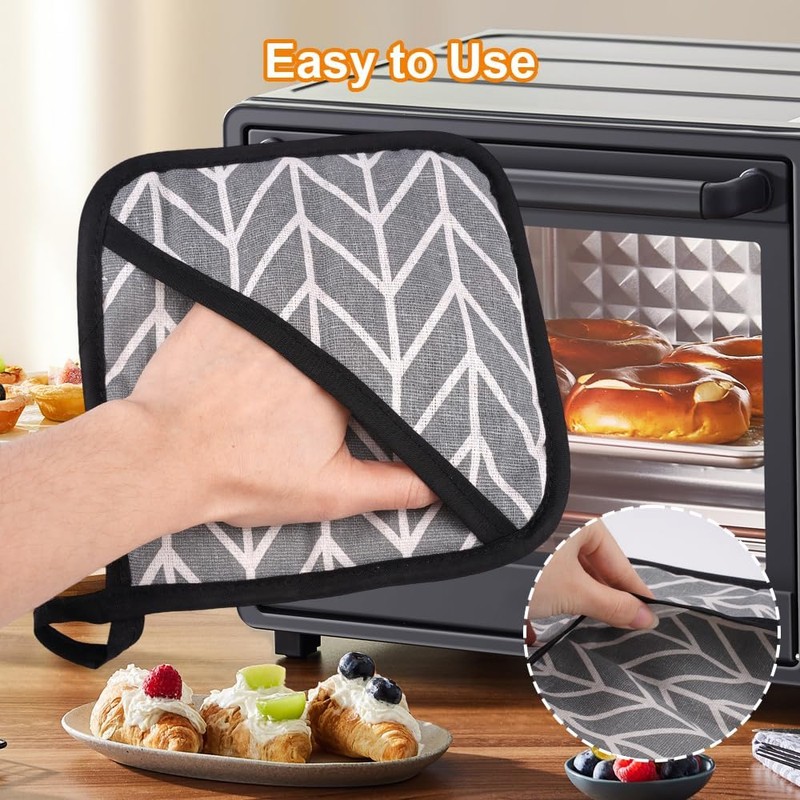 6 Pieces Kitchen Pot Holders, 18 x 18 cm Oven
