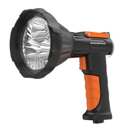 GOODSMANN Hand Held Rechargeable Spotlight 4000 Lumen Work Lighting with Metal Rotate Clip and Red Lens Filter, Portable 50W Outdoor Flashlight for Hunting, Car Repair, Camping, Emergency