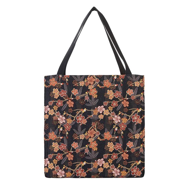 Signare Tapestry Reusable Grocery Eco-Friendly Shopping Tote Bag with Ume