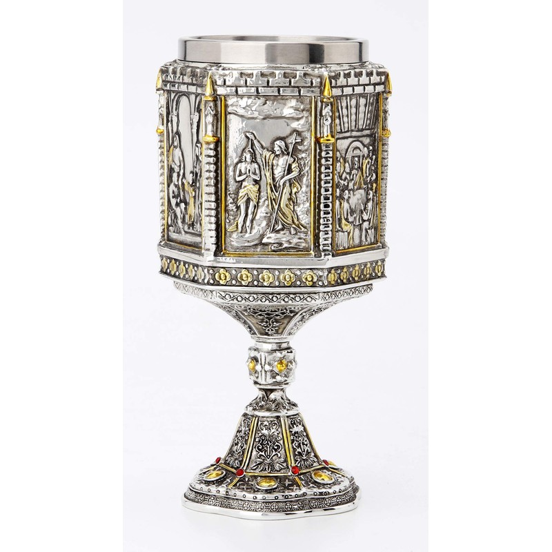 Veronese Design 7 1/8 Inch Life Of Jesus Wine Chalice