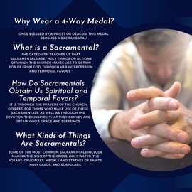 Extel Pewter Catholic 5 Way Cross Pendant Necklace Circle, Holy Spirit Dove Center, Medium, Made USA