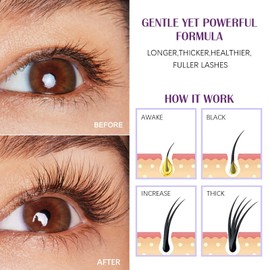 PERMANIA Lash Serum, Eyelash Growth Serum, Eyelash Enhancer, Fast Eyelashes for Natural Eyelashes, Lash Boost Serum for Longer, Fuller Thicker Eyelashes, 5 ml