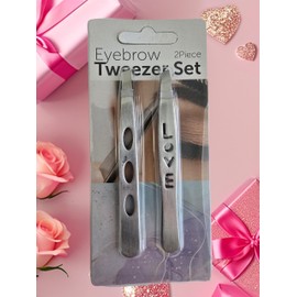 Paquete de 2 pinzas para cejas en ángulo, pinzas de acero inoxidable de precisión para desplumar, moldear y arreglar el cabello facial