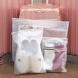 Translucent zipper bag set travel pouch luggage organizer cosmetics travel pouch / 반투명 지퍼백 세트 여행파우치 케리어정리 화장품파 여행파우치