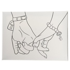 Lock & Key Pre-Sketched Canvas - Contents: 8x10 Canvas Only