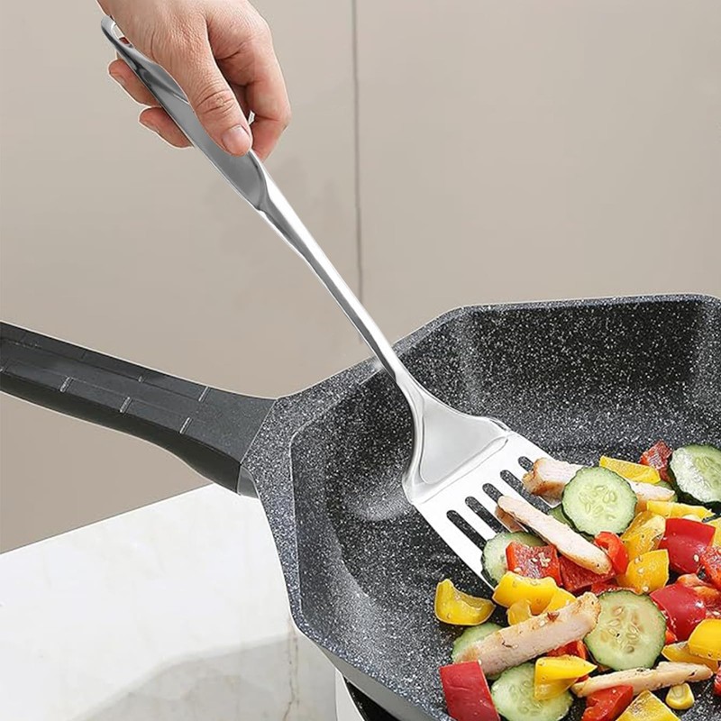 Stainless Steel Spatula, Metal Slotted Turner, Fish Spatula, Dishwasher Safe