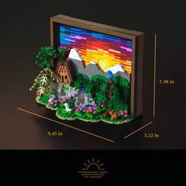 Givenni Ideas Sunset Wooden House Building Sets - 3D Puzzle Building Set for Adults, Ages 15+ - Beautifully Detailed Home Art Decor - Unique Gift Idea for Art Fans (1101PCS)
