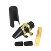 Soprano Sax Saxophone Mouthpiece Plastic with Cap Metal Buckle Reed