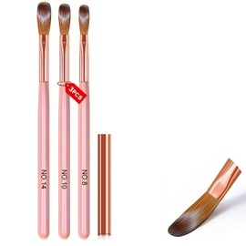 3 Pcs Acrylic Nail Brush Set for Acrylic Powder & Nail Art Painting - Brushes for Nail Design & Detailing