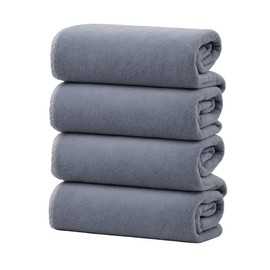 NANWEI Toallas, Super Suave y Fuerte Absorción de Agua, para Hogar Hotel Gimnasio (Gris, 4 Toallas de Mano)