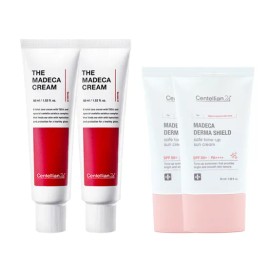 Centellian 24 [Fashion Plus] [Centellian 24] Centellian 24 Madeca Tone-up Sun Cream 50ml (SPF50+) 2 x + The Madeca Cream 50ml 2 x / [패션플러스][센텔리안24]센텔리안24 마데카 톤업 선크림 50ml (SPF50+) 2개 + 더 마데카 크림 50ml 2개
