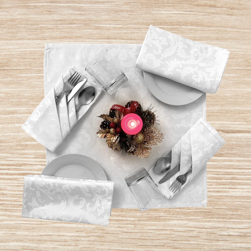 GDN Napkin Set 6 Pieces Christmas White Jacquard 45 x