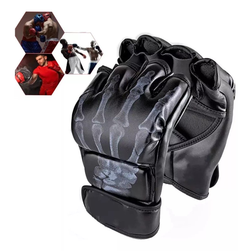 DIUNASENGTECH. Guantes Entrenamiento Medio Dedo Kickboxing Box Fighter Muay