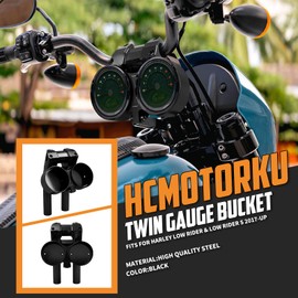 HCmotorku Motorcycle 10'' Tall Handlebar Riser Clamp with Extension Kit Fit For Harley Low Rider & Low Rider S 2017-up (Black)