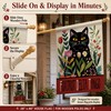 Black Cat Garden Flag 28x40 Inch Funny Spring Floral House