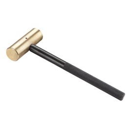 Groz 32491 Brass Hammer with black oxidised aluminium handle- 1 lb. Head weight. Head Dia. 1.1/8.