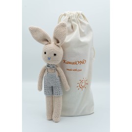 KawaiOnO Bunny Family, Bunny Dad, Handmade Bunny Crochet Plushie Doll, Amigurumi Doll, Baby/Toddler Doll (Bunny Dad)