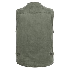 Gihuo Men's Casual Outdoor Leisure Lightweight Pockets Fishing Photo Journalist Hunting Vest Plus Size (M, Army green)