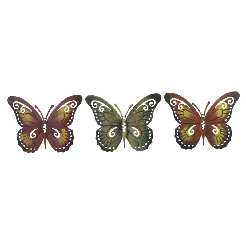 Metal decoration “butterfly” set of 3