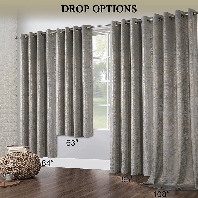 always4u Soft Velvet Curtains 108 Inch Length Luxury Bedroom Curtains