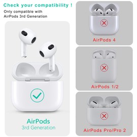 Koujaon Compatible with AirPods 3 Case Cover Soft Silicone Skin Case for AirPods 3rd Generation with Bracelet Keychain for Women (Light Blue)