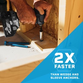 Tapcon+ 3/8 x 1-3/4 Inch Heavy-Duty Hex Head Concrete Anchors, 10 PCS, Corrosion Resistant Blue Climaseal™ Coating, Outdoor Rated Use, Concrete Block & Masonry Brick Screws, Drill Bit Sold Separately