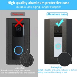 Bleu Clair Anti-Theft Doorbell Mount All Metal No Need to Drill Not Block Doorbell Motion Sensor Compatible with Ring & Other Video Doorbells for Home Rentals Office Room Apartment