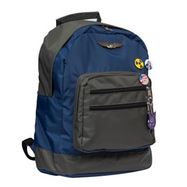 A&C Hero Canvas Backpack Blue Green Travel Bags Shoulder Bag with Badge Pin Accessories for Women