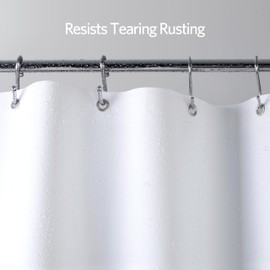 EHZNZIE Shower Curtain Liner Light Weight PEVA, Shower Liner 72x84 Inches, Waterproof, No Chemical Smell with 12 Rust Proof Metal Grommets for Bathroom Shower Curtain, White