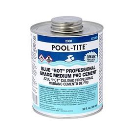 United Elchem - 2336S PVC 2300 Series Pool-Tite Blue Hot Professional Grade Medium PVC Cement, 32 oz