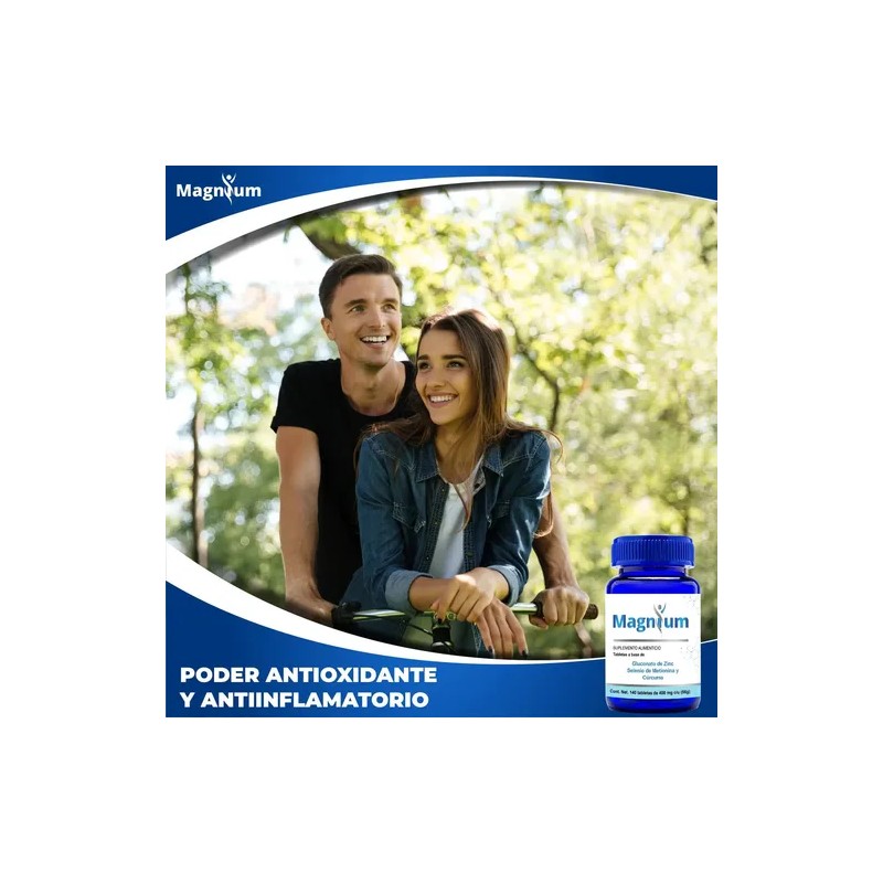 Suplemento Nutricional Magnium con Selenio, Cúrcuma y Zinc en Tabletas