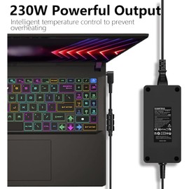 Govvep 230W 19.5V 11.8A AC Laptop Charger Compatible with MSI GS66 GS65 GS76 GS75 WS65 WS66 WS75 WS76 Laptop Power Adapter Supply A12-230P1A A17-230P1A