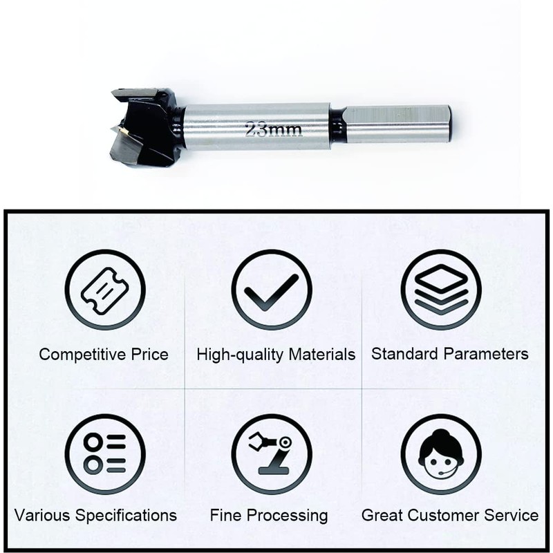 Forstner Drill Bits 23mm Tungsten Carbide Wood Hole Saw Auger