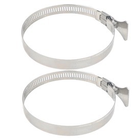 Hose Clamp, Hand Tightened Hose Band, 304 Stainless Steel, Set of 2, Compatible with 5.5 - 6.5 inches (141 - 165 mm), Universal Hose Band, Adjustable, No Tools Required (Φ 5.9 inches (150 mm)