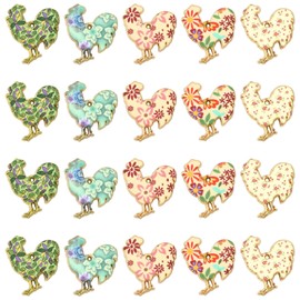 KitBeads 5Pcs Flower Chick Charms Enamel Rooster Charms 5 Colours Farm Animal Chicken Charms for Jewellery Making Bracelets Necklaces Bracelets Earrings