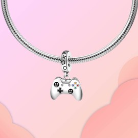 LUXILLA Gamepad Dangle Charm 925 Sterling Silver fits Bracelets Necklace Pendant Bead Charms Jewelry Gift for Women Family Friends
