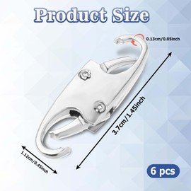 DIVINA VITAE Zipper Clips Anti Theft Deterrent, 6PCS S Carabiner Small Zipper Pull Locks Mini Snap S Hooks for Backpacks Camping Fishing Traveling Outdoor Sports (Silver)