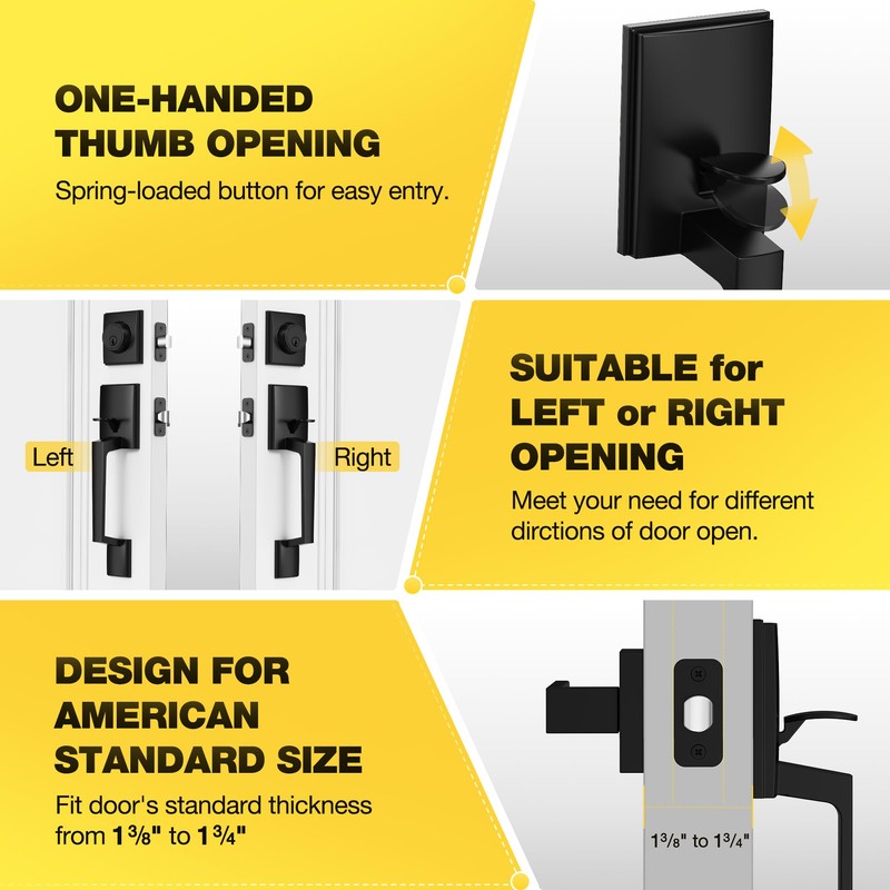 Kolet Front Door Lock Set, Front Door Handle and Deadbolt