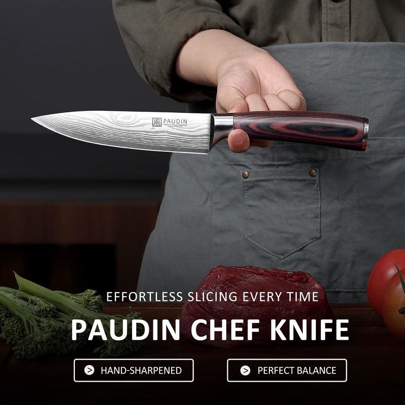 PAUDIN Chef Knife, 6 Inch Sharp Kitchen Knife, High Carbon