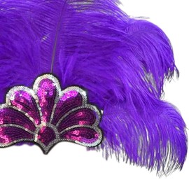 Dickly Feather Headdress Head Accessories Fancy Dress Fascinator Headwear, Purple