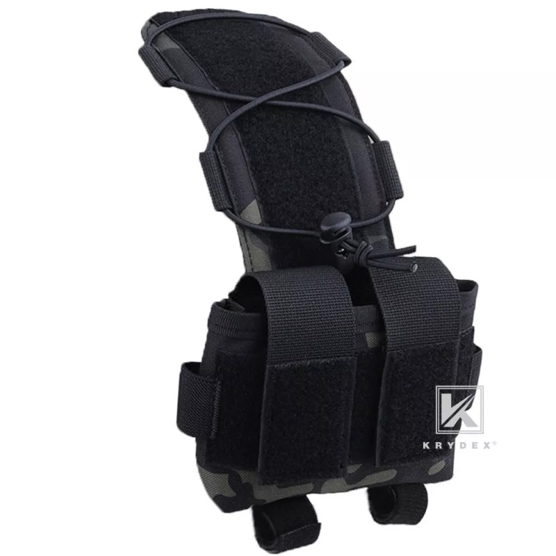 KRYDEX Helmet Counterweight Battery Pouch Cord Lock Retainer Black Camo
