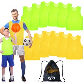 Nylon Mesh Scrimmage Team Sports Pinnies Jerseys for Adult Youth Children Multicolor Training Vests for Soccer Football Basketball Volleyball (12 Pcs Small)