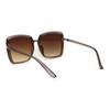 SA106 Womens Designer Fashion Rectangular Half Rim Sunglasses All Brown