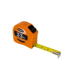 Keson PGT181033V Short Tape Measure with Nylon Coated Steel Blade and Toggle Lock (Graduations: 1/10, 1/100 & ft., in., 1/8), 1-Inch by 33-Foot