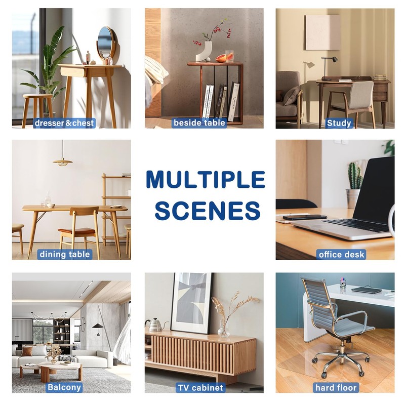 1.5mm Thick 12x48 Inch Upgraded Clear PVC Table Cover Blotter